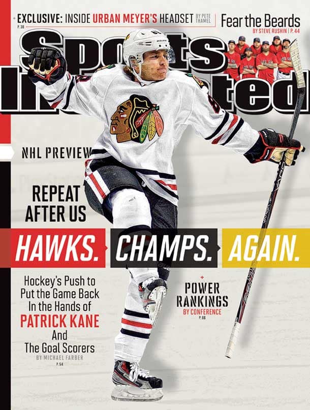 Patrick Kane on the cover of Sports Illustrated's September 30, 2013 NHL preview issue.